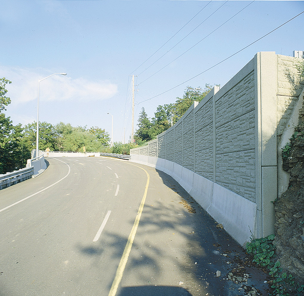 Completed retaining wall and roadway